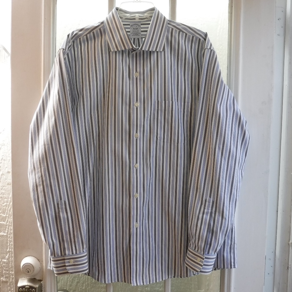 Brooks Brothers Non-Iron Stretch Regular Striped Collared Shirt